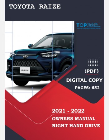 toyota raize 2021-2022 owners manual in english